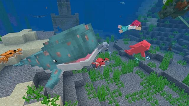 Screenshot of the Minecraft Bedrock Marketplace product Warm Ocean Mobs created by Lifeboat.