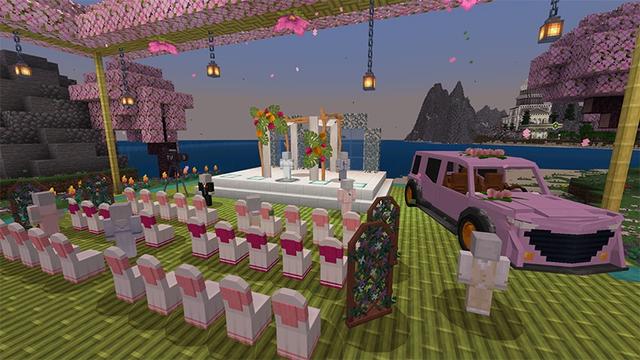Screenshot of the Minecraft Bedrock Marketplace product Wedding Furniture created by Lifeboat.