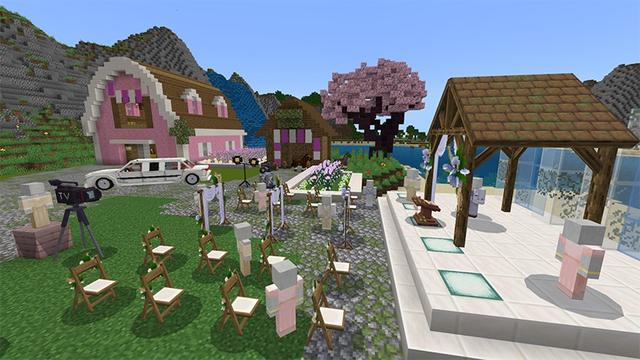 Screenshot of the Minecraft Bedrock Marketplace product Wedding Furniture created by Lifeboat.