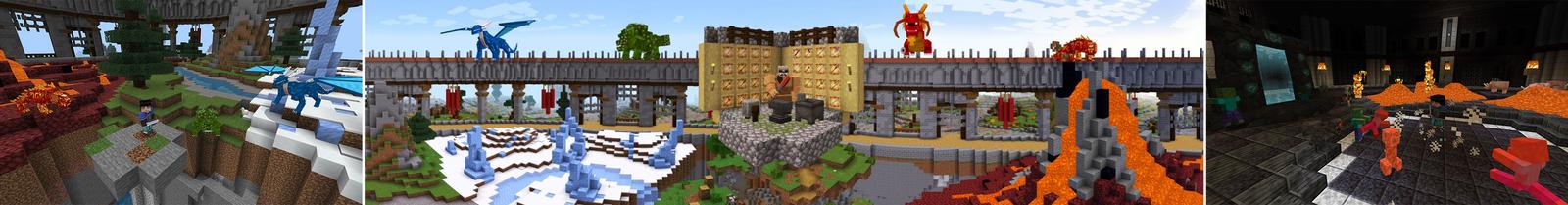 Panorama of the Minecraft Bedrock Marketplace product Wizard Weapons created by Lifeboat.