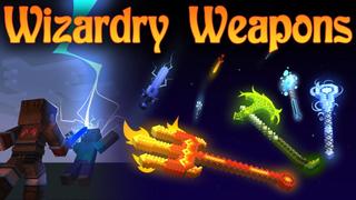 Thumbnail of the Minecraft Bedrock Marketplace product Wizard Weapons created by Lifeboat.