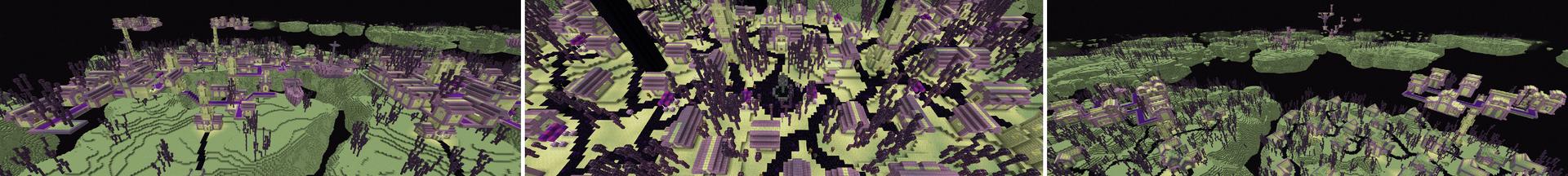 Panorama of the Minecraft Bedrock Marketplace product World's Largest End City created by Lifeboat.