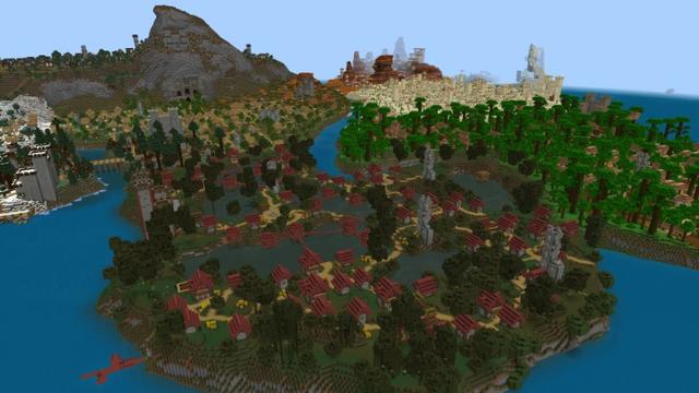 Screenshot of the Minecraft Bedrock Marketplace product World's Largest Village created by Lifeboat.