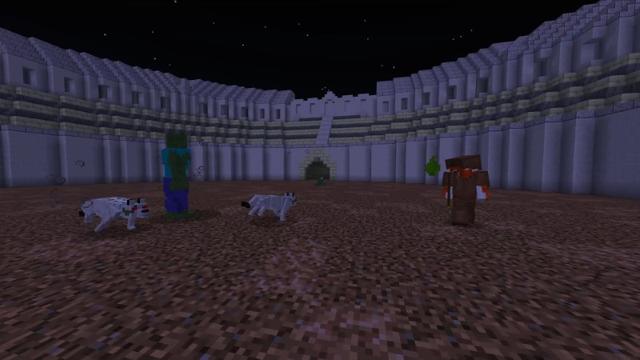 Screenshot of the Minecraft Bedrock Marketplace product Zombies: Colosseum created by Lifeboat.