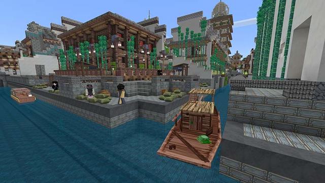 Screenshot of the Minecraft Bedrock Marketplace product Chinese Water Town Mash-up created by LinsCraft.