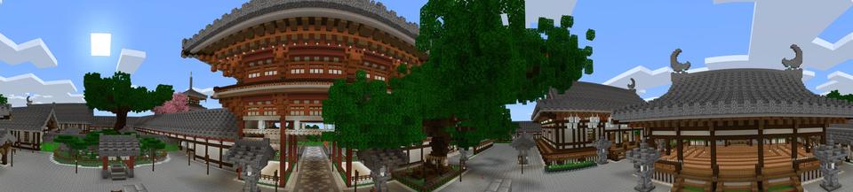 Panorama of the Minecraft Bedrock Marketplace product Shrine of Crescent Moon created by LinsCraft.