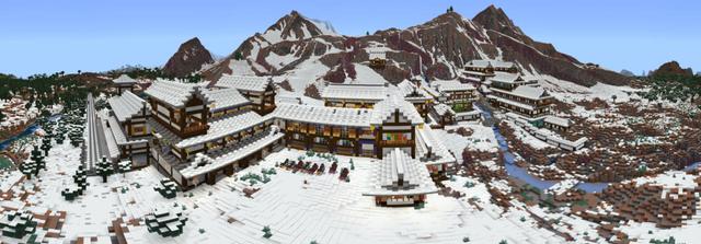 Panorama of the Minecraft Bedrock Marketplace product Snowfall Adventure created by LinsCraft.