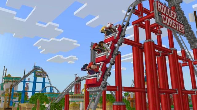 Screenshot of the Minecraft Bedrock Marketplace product Roller Coaster Add-On created by Lofi Girl.