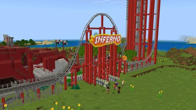 Screenshot of the Minecraft Bedrock Marketplace product Roller Coaster Add-On created by Lofi Girl.