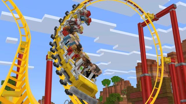 Screenshot of the Minecraft Bedrock Marketplace product Roller Coaster Add-On created by Lofi Girl.