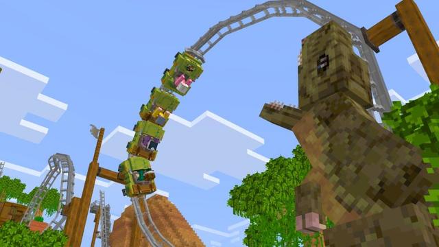 Screenshot of the Minecraft Bedrock Marketplace product Roller Coaster Add-On created by Lofi Girl.