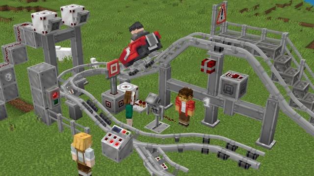 Screenshot of the Minecraft Bedrock Marketplace product Roller Coaster Add-On created by Lofi Girl.