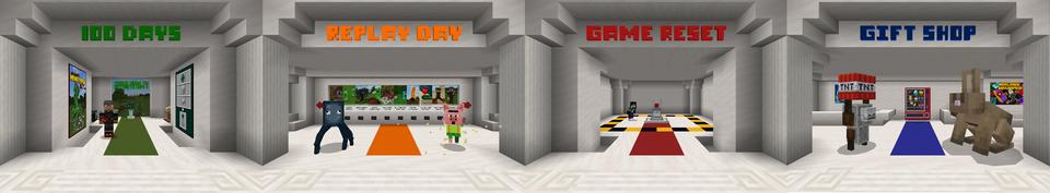 Panorama of the Minecraft Bedrock Marketplace product 100 Days in MC, BUT... created by Logdotzip.