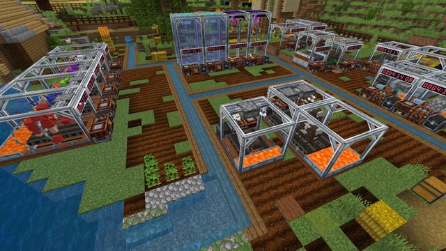 Screenshot of the Minecraft Bedrock Marketplace product AFK Farms Add-On created by Logdotzip.