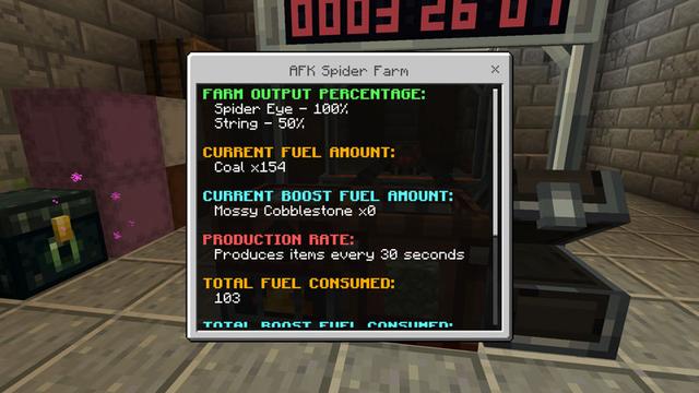 Screenshot of the Minecraft Bedrock Marketplace product AFK Farms Add-On created by Logdotzip.