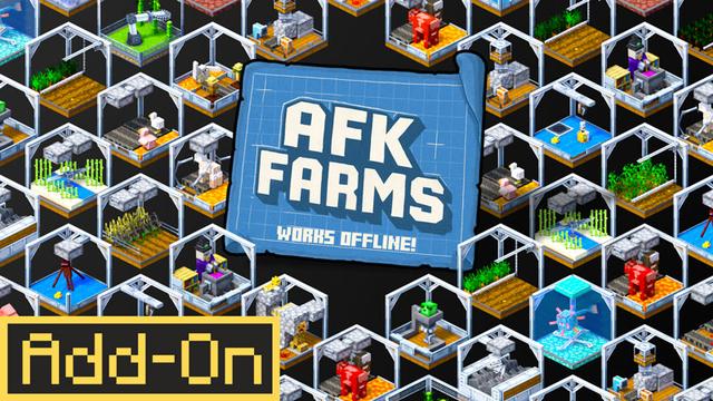 Thumbnail of the Minecraft Bedrock Marketplace product AFK Farms Add-On created by Logdotzip.