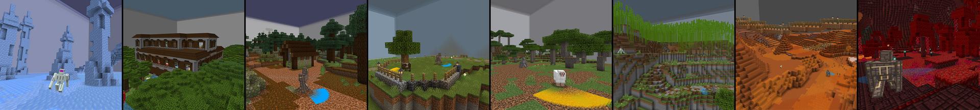 Panorama of the Minecraft Bedrock Marketplace product Alien Abduction created by Logdotzip.