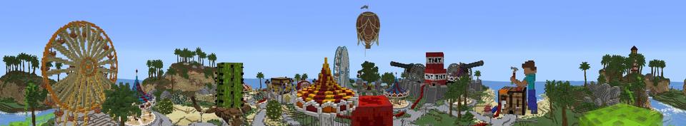 Panorama of the Minecraft Bedrock Marketplace product Big Block Island created by Logdotzip.