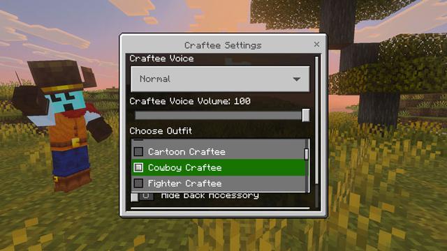 Screenshot of the Minecraft Bedrock Marketplace product Craftee Companion v1.2 Add-On created by Logdotzip.