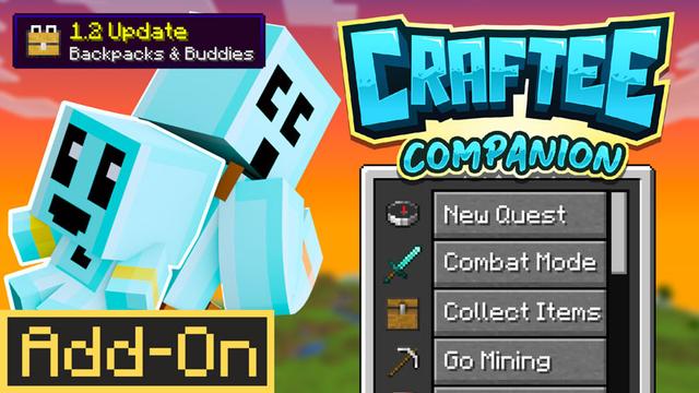 Thumbnail of the Minecraft Bedrock Marketplace product Craftee Companion v1.2 Add-On created by Logdotzip.