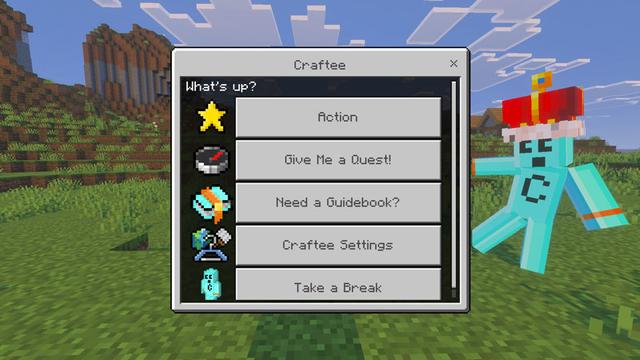Screenshot of the Minecraft Bedrock Marketplace product Craftee Companion Add-On created by Logdotzip.