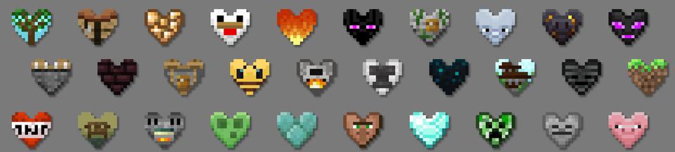Panorama of the Minecraft Bedrock Marketplace product Craftee’s Custom Hearts [DX] created by Logdotzip.