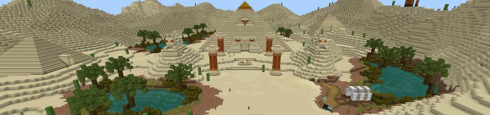 Panorama of the Minecraft Bedrock Marketplace product Craftee's Pyramid Plunder created by Logdotzip.