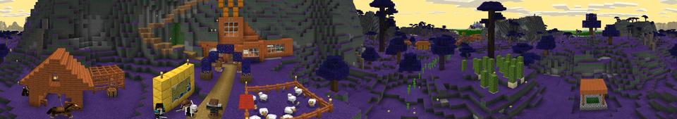 Panorama of the Minecraft Bedrock Marketplace product Dark Alex CORRUPTED Noob World created by Logdotzip.