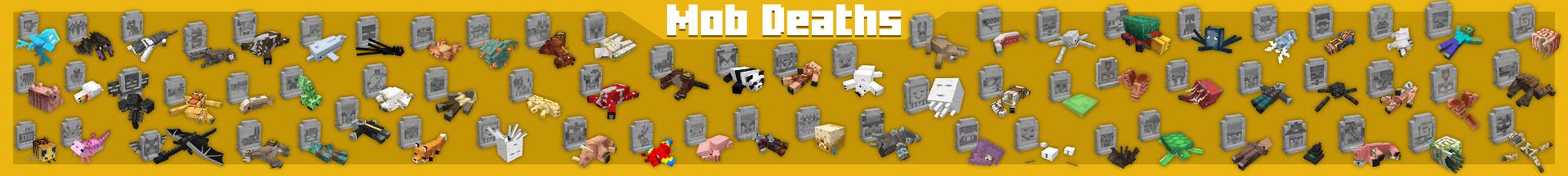 Panorama of the Minecraft Bedrock Marketplace product Death Animations Add-On created by Logdotzip.