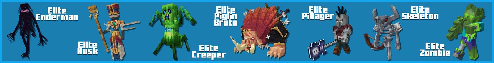 Panorama of the Minecraft Bedrock Marketplace product Elite Mobs created by Logdotzip.