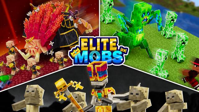 Thumbnail of the Minecraft Bedrock Marketplace product Elite Mobs created by Logdotzip.
