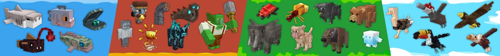 Panorama of the Minecraft Bedrock Marketplace product Gobs of Mobs 2 created by Logdotzip.
