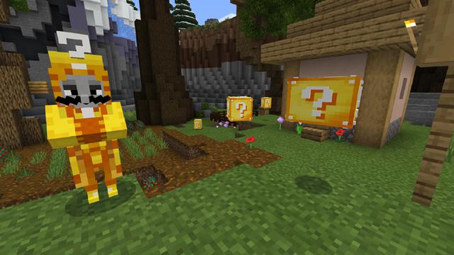 Screenshot of the Minecraft Bedrock Marketplace product Living Lucky Blocks created by Logdotzip.