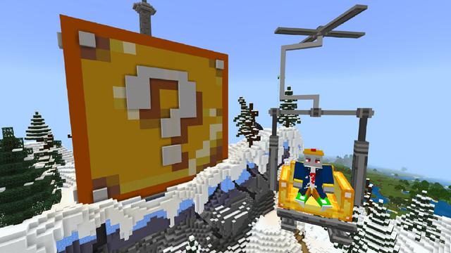 Screenshot of the Minecraft Bedrock Marketplace product Living Lucky Blocks created by Logdotzip.