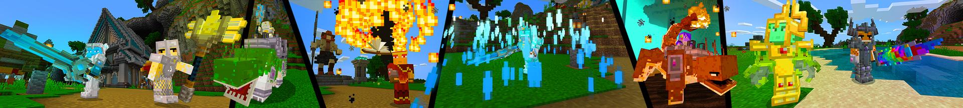 Panorama of the Minecraft Bedrock Marketplace product Magic Weapons created by Logdotzip.