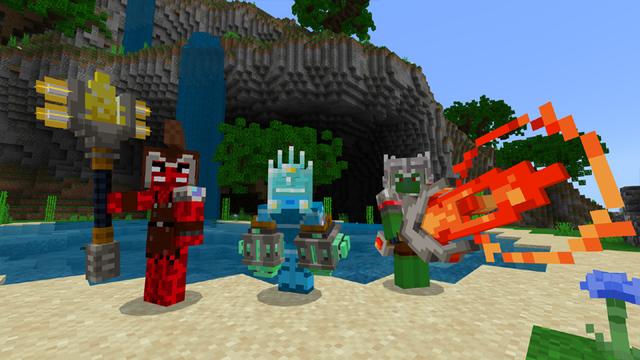Screenshot of the Minecraft Bedrock Marketplace product Magic Weapons created by Logdotzip.
