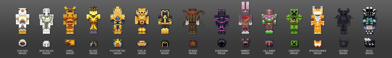 Panorama of the Minecraft Bedrock Marketplace product Mob Armor created by Logdotzip.