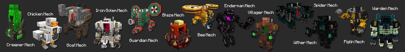 Panorama of the Minecraft Bedrock Marketplace product Mob Mechs created by Logdotzip.