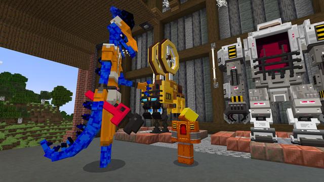 Screenshot of the Minecraft Bedrock Marketplace product Mob Mechs created by Logdotzip.