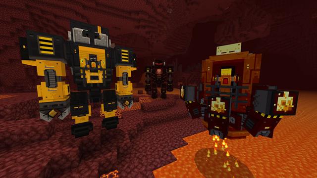 Screenshot of the Minecraft Bedrock Marketplace product Mob Mechs created by Logdotzip.