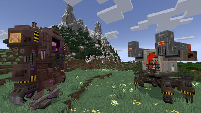 Screenshot of the Minecraft Bedrock Marketplace product Mob Mechs created by Logdotzip.