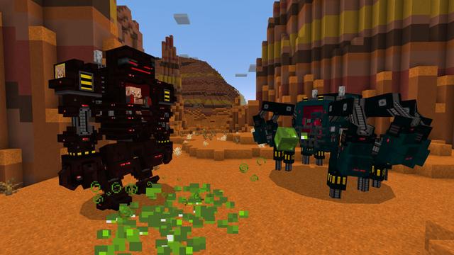 Screenshot of the Minecraft Bedrock Marketplace product Mob Mechs created by Logdotzip.