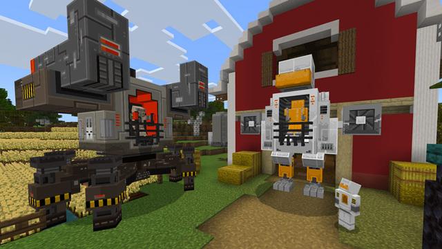 Screenshot of the Minecraft Bedrock Marketplace product Mob Mechs created by Logdotzip.