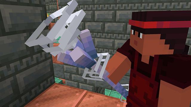 Screenshot of the Minecraft Bedrock Marketplace product Mob Weapons Add-On created by Logdotzip.