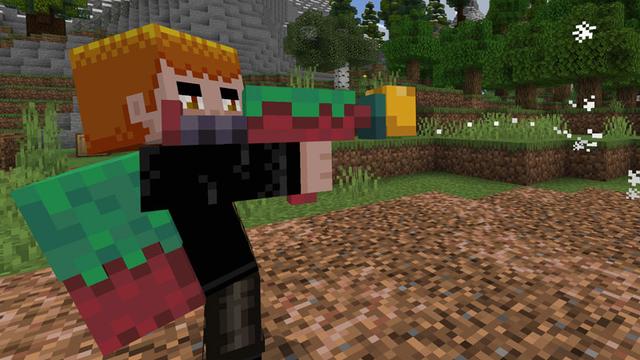 Screenshot of the Minecraft Bedrock Marketplace product Mob Weapons created by Logdotzip.