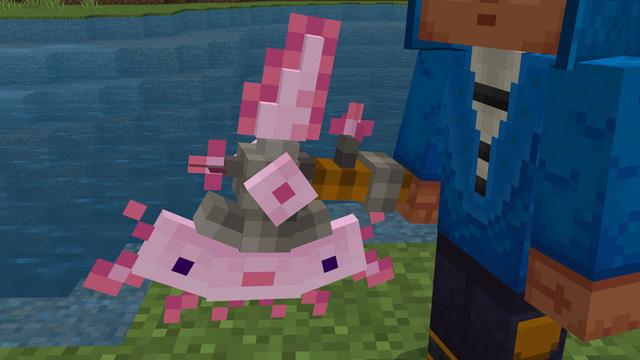 Screenshot of the Minecraft Bedrock Marketplace product Mob Weapons created by Logdotzip.