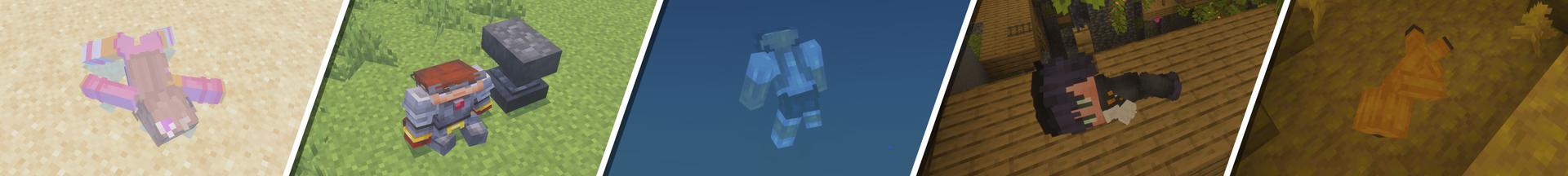 Panorama of the Minecraft Bedrock Marketplace product Player Death Animations created by Logdotzip.