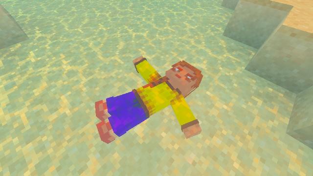 Screenshot of the Minecraft Bedrock Marketplace product Player Death Animations created by Logdotzip.