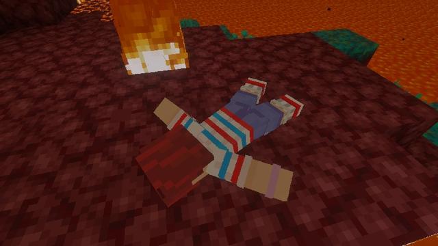 Screenshot of the Minecraft Bedrock Marketplace product Player Death Animations created by Logdotzip.
