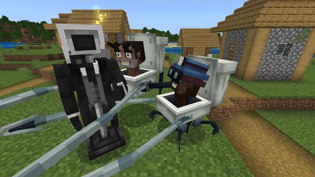 Screenshot of the Minecraft Bedrock Marketplace product Skibidi Toilet Raids v1.1 created by Logdotzip.